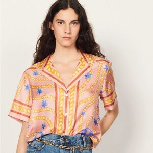 Sandro Silk printed shirt